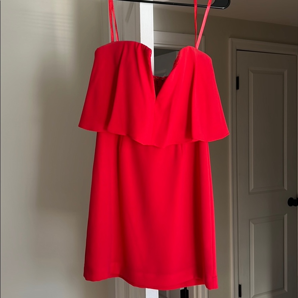 BCBG STRAPLESS RED DRESS
